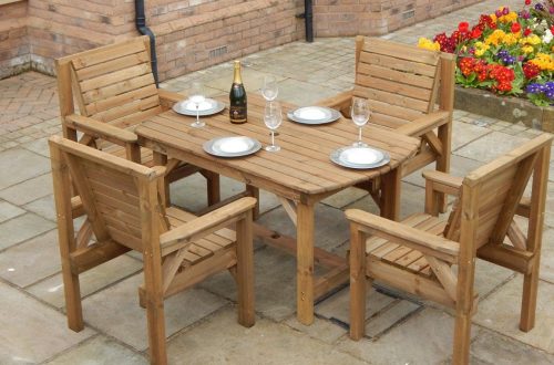 wooden garden table and chairs